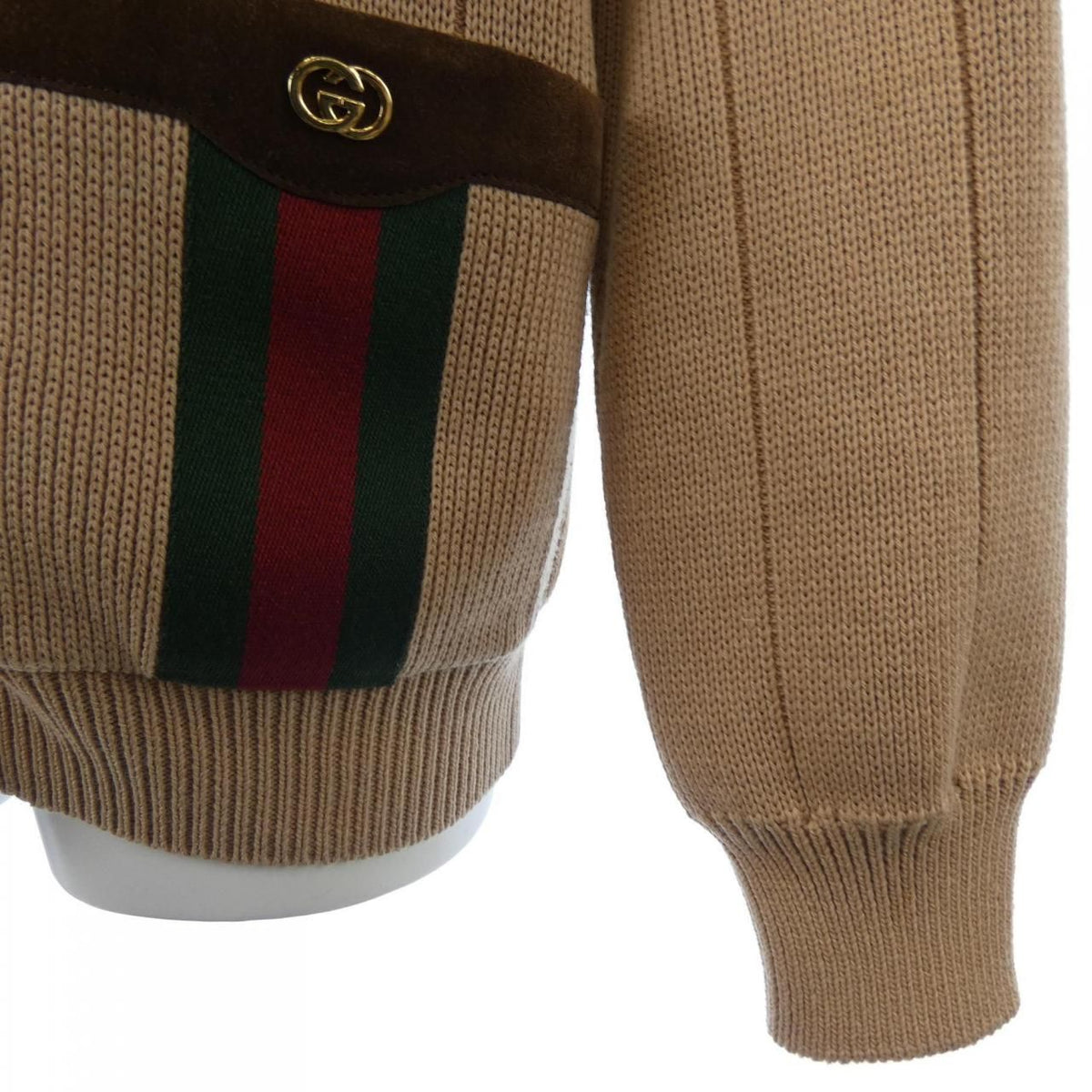 Gucci Webbed Wool Blend Knit Cardigan — view 6