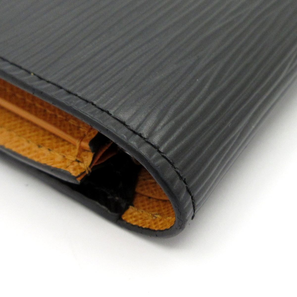 Louis Vuitton Trifold Wallet Epi Portefeuille Victorine Noir Leather Cowhide — view 8
