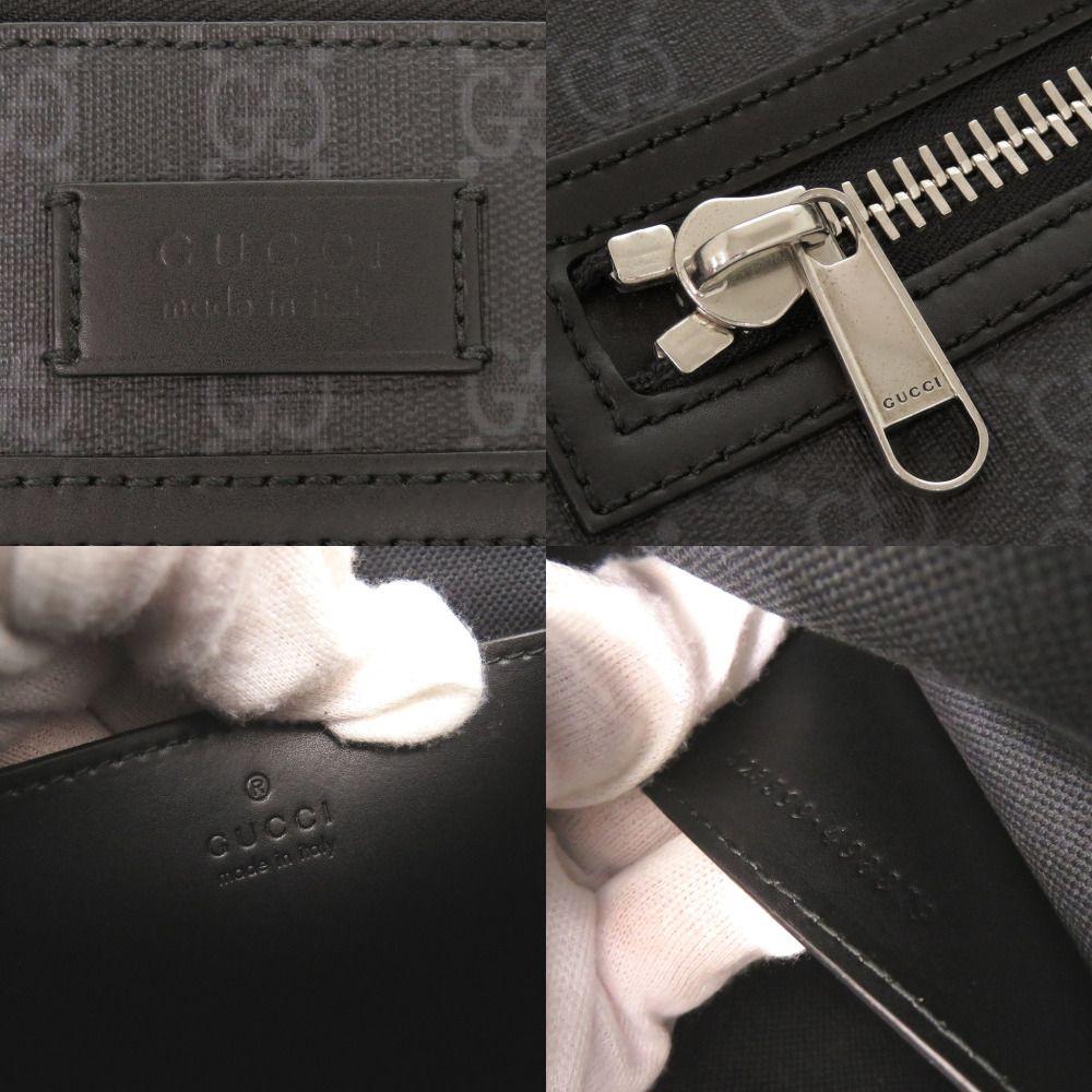 Gucci Logo GG Supreme Leather Black Shoulder Bag — view 8