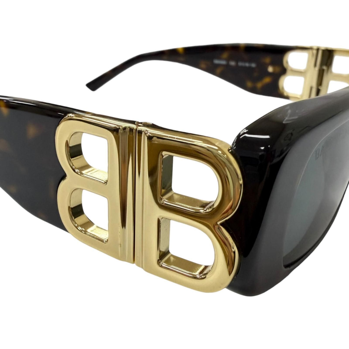 Balenciaga BB Logo Eyewear Sunglasses Brown Marble Gold 51 — view 8