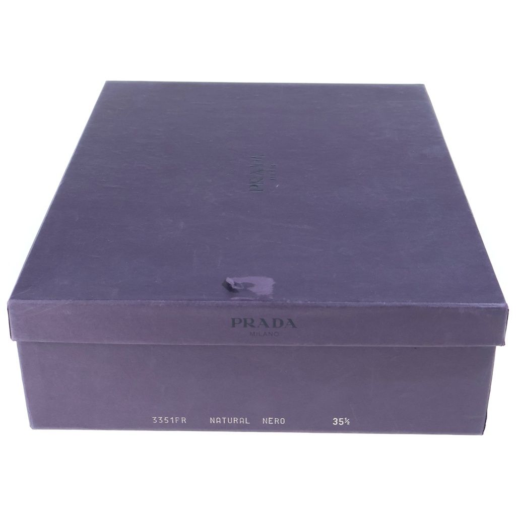 Prada Leather Square Toe Long Boots Shoes Black — view 7