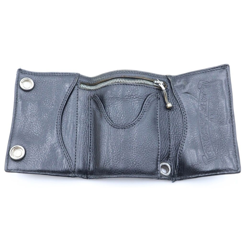 Chrome Hearts Cross Ball Button Leather Wallet Black — view 6
