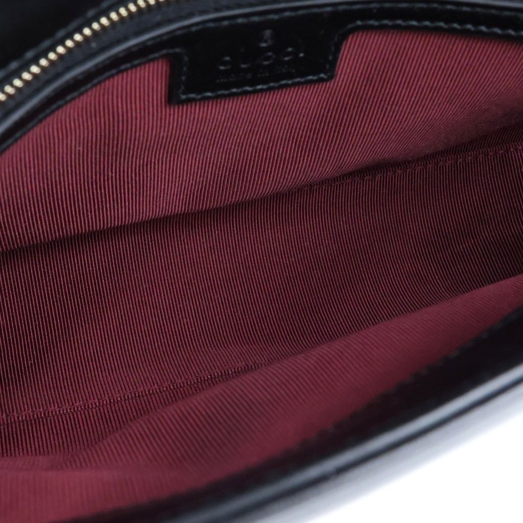 Gucci GG Marmont Medium 2-Way Chain Shoulder Bag Black Leather Gold — view 8