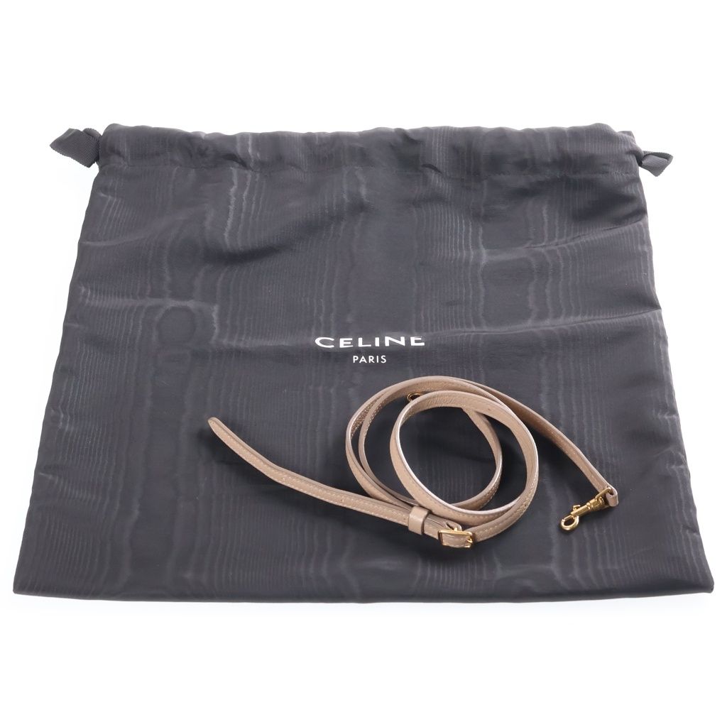 Celine Belt Bag Nano Leather 2-Way Beige Gold — view 8