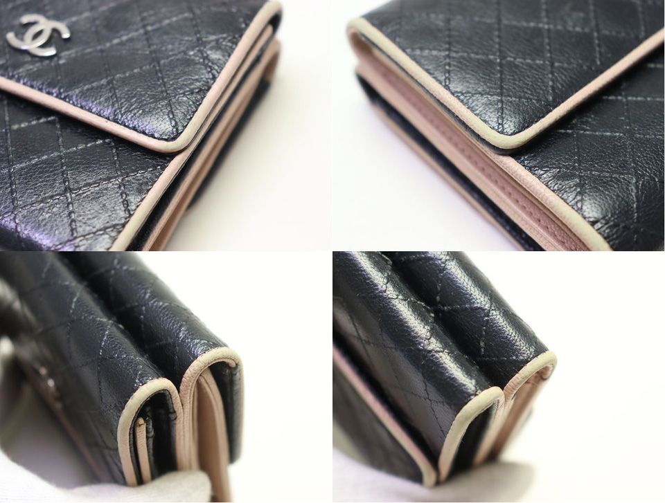 Chanel Bicolor Lambskin Trifold Wallet — view 8