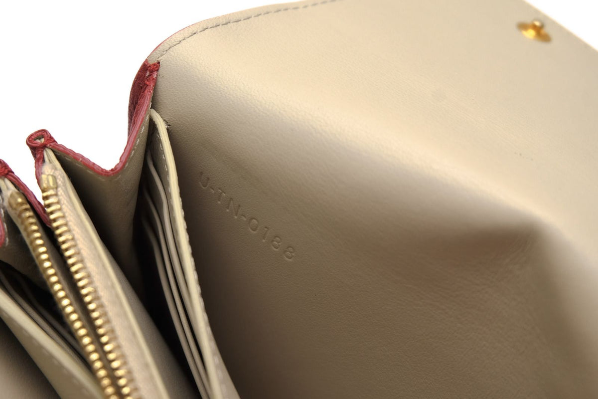 Celine Wallet Leather Red Large Flap Multifunction in Drummed Function — view 8