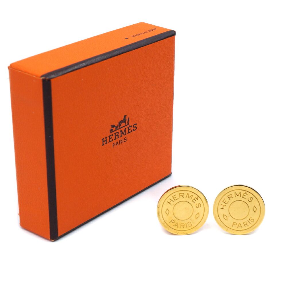 Hermes Sellier Earrings Gold — view 6