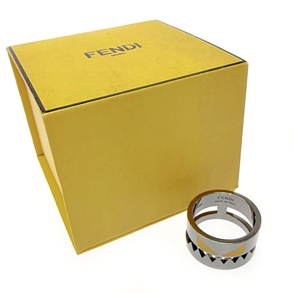 Fendi Enamel Palladium Polished Metal Bag Bugs Monster Ring — view 8