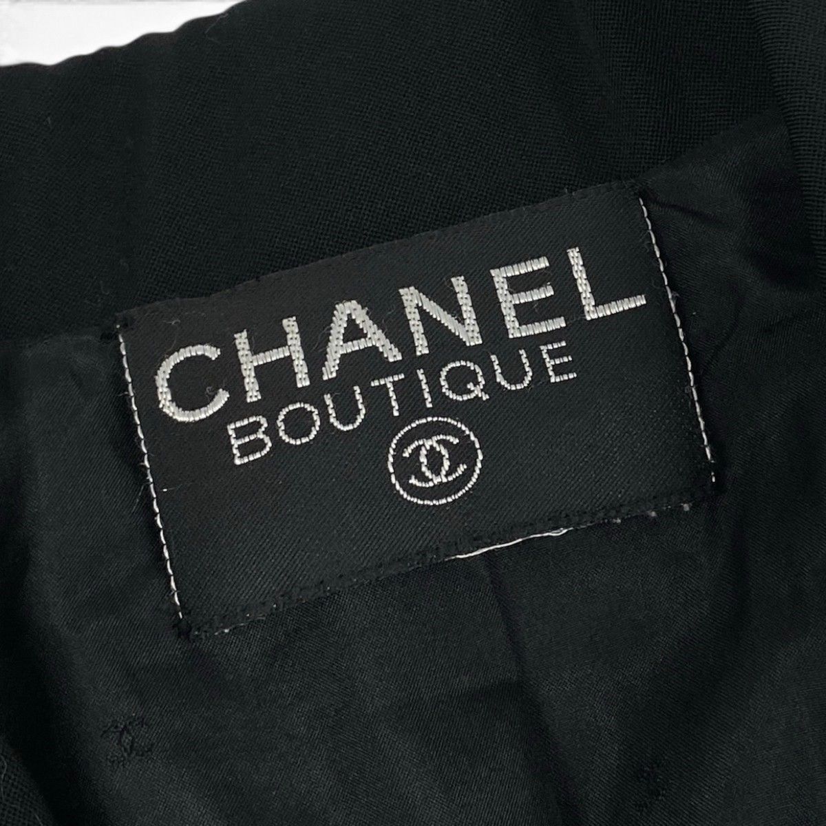 Chanel CC Button Asymmetrical Jacket CC Vintage Blazer Black — view 8