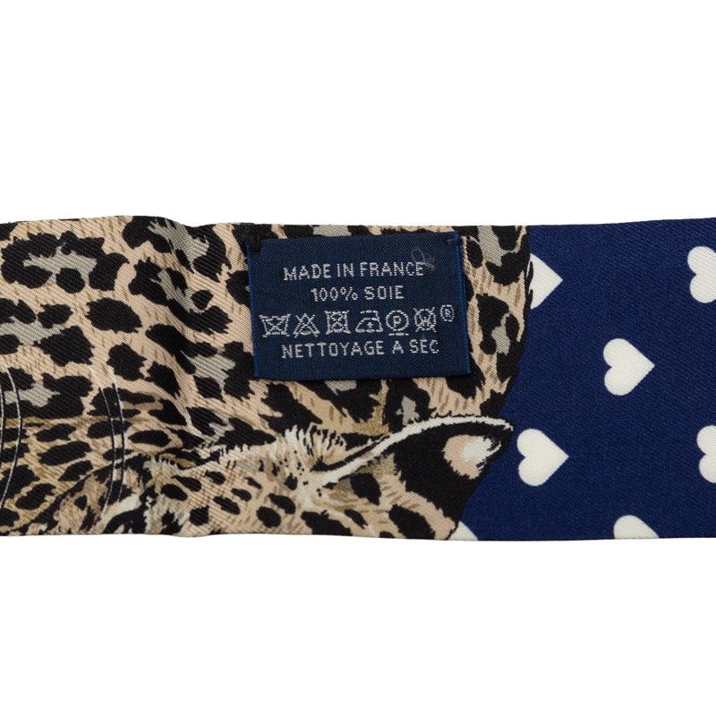 Hermes Twilly Jungle Love Scarf Navy Multicolor Silk — view 5