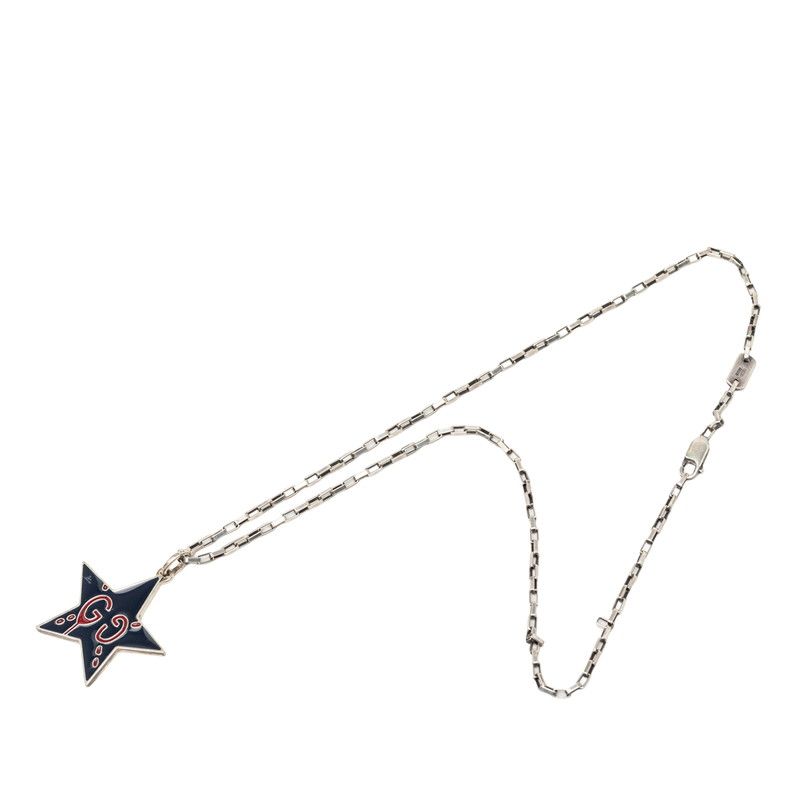 Gucci GG Ghost Star Chain Pendant Black Silver — view 8