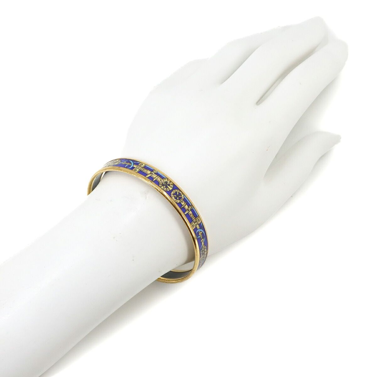 Hermes Enamel PM Bangle Bracelet Blue Gold Email PM — view 5