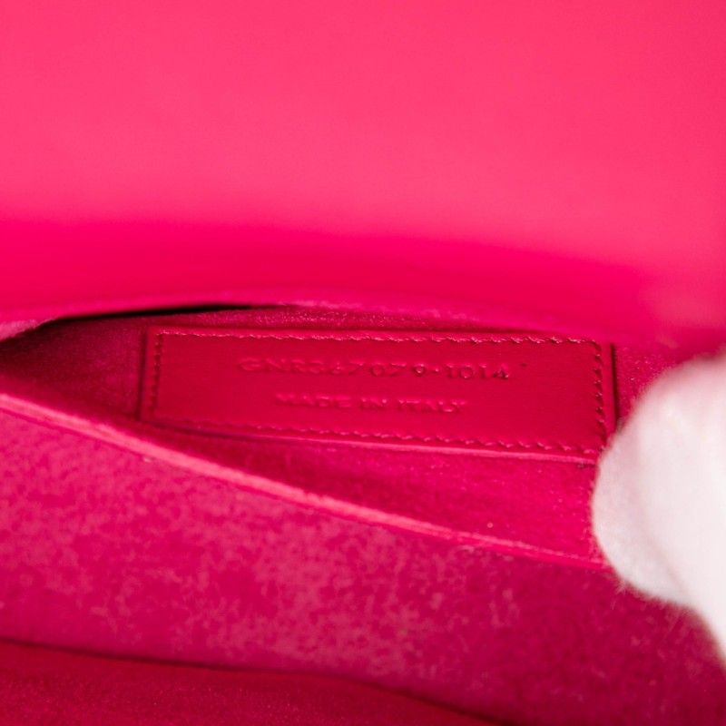 Saint Laurent Cassandra YSL Logo Crossbody Shoulder Bag Pink Gold Leather — view 6