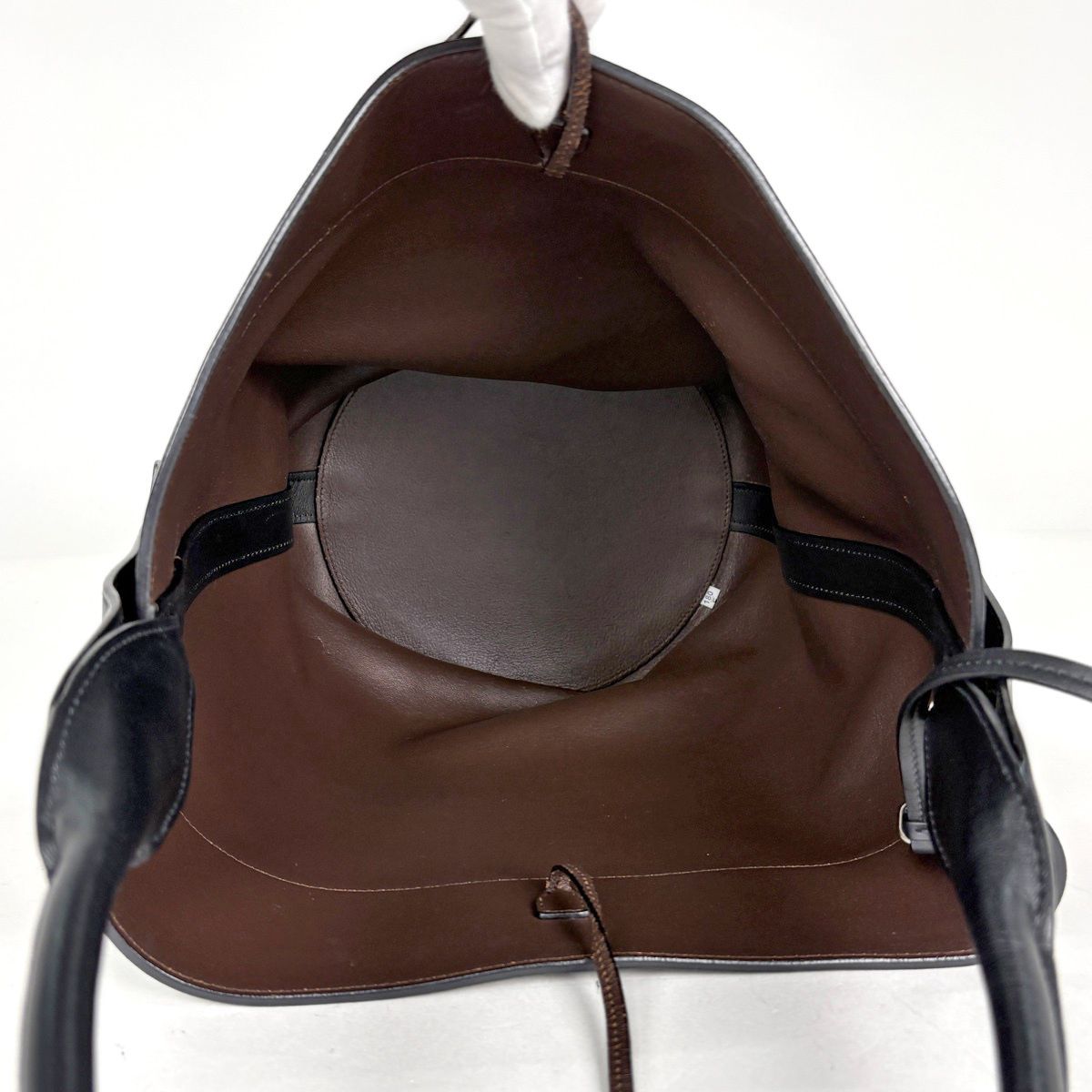 Prada Shoulder Bag Milan Leather Brown Black — view 8