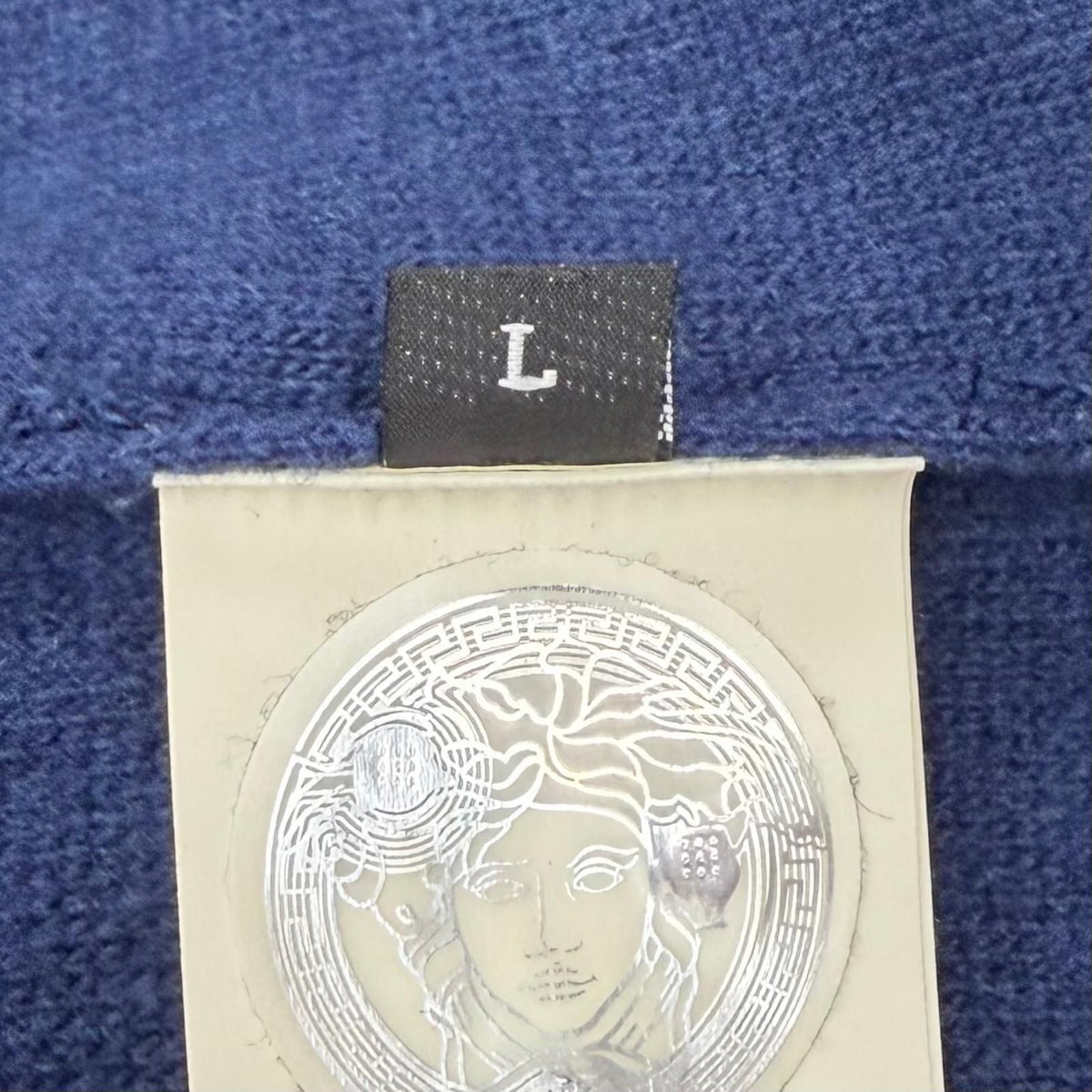 Versace Wool Cashmere Medusa Knit Hoodie Pullover Sweater Blue — view 8
