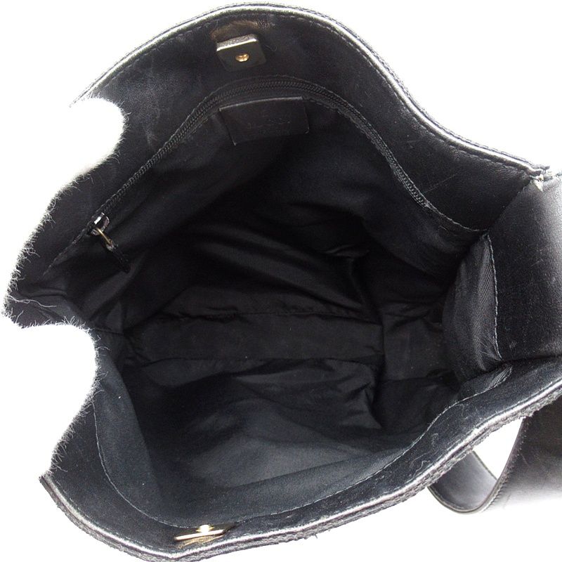 Gucci Shoulder Bag GG Canvas Leather Black — view 7