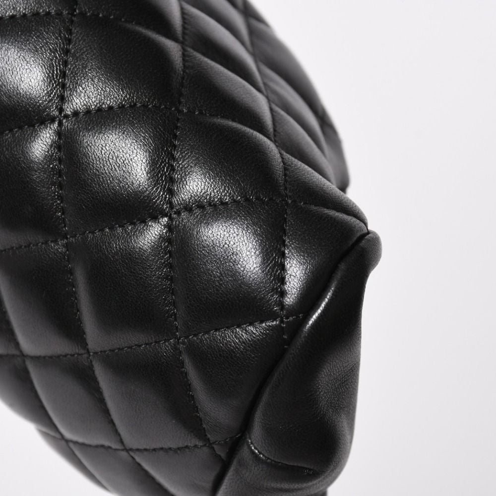 Chanel Clutch Quilted Black Lambskin Silver — view 8