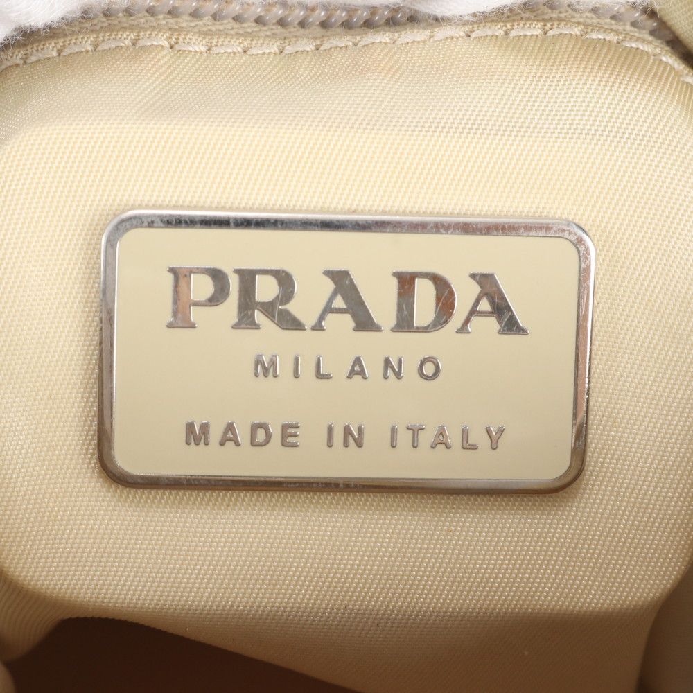 Prada White Tag with Tessuto Nylon Triangle Logo Clear Shoulder Bag — view 8