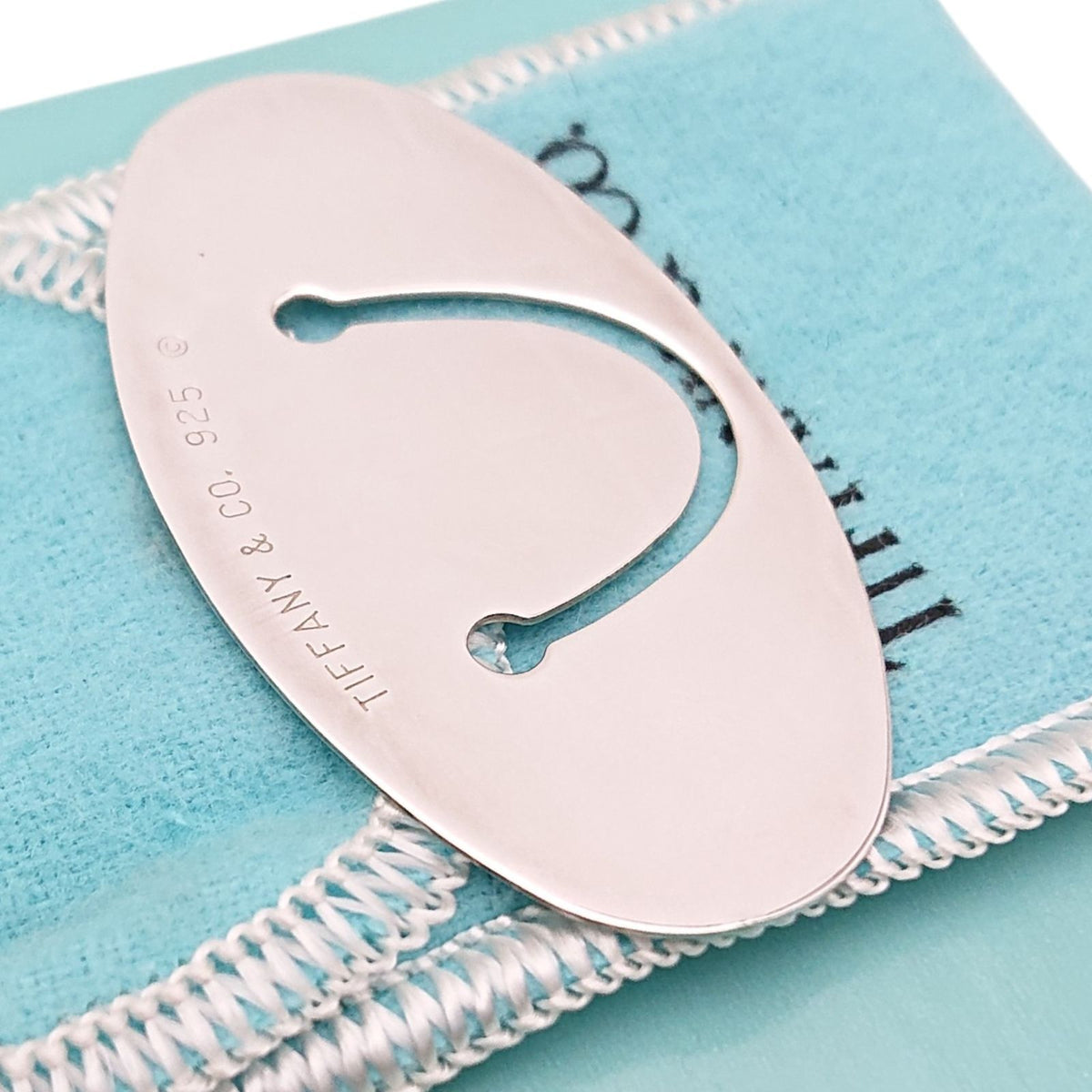 Tiffany & Co Globe World Map Book Mark Silver Shoulder Bag — view 8