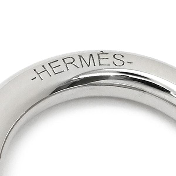 Hermes Scarf Ring Mini Mall Tresse Cuir Twilly Swift Palladium Plated Brass — view 4