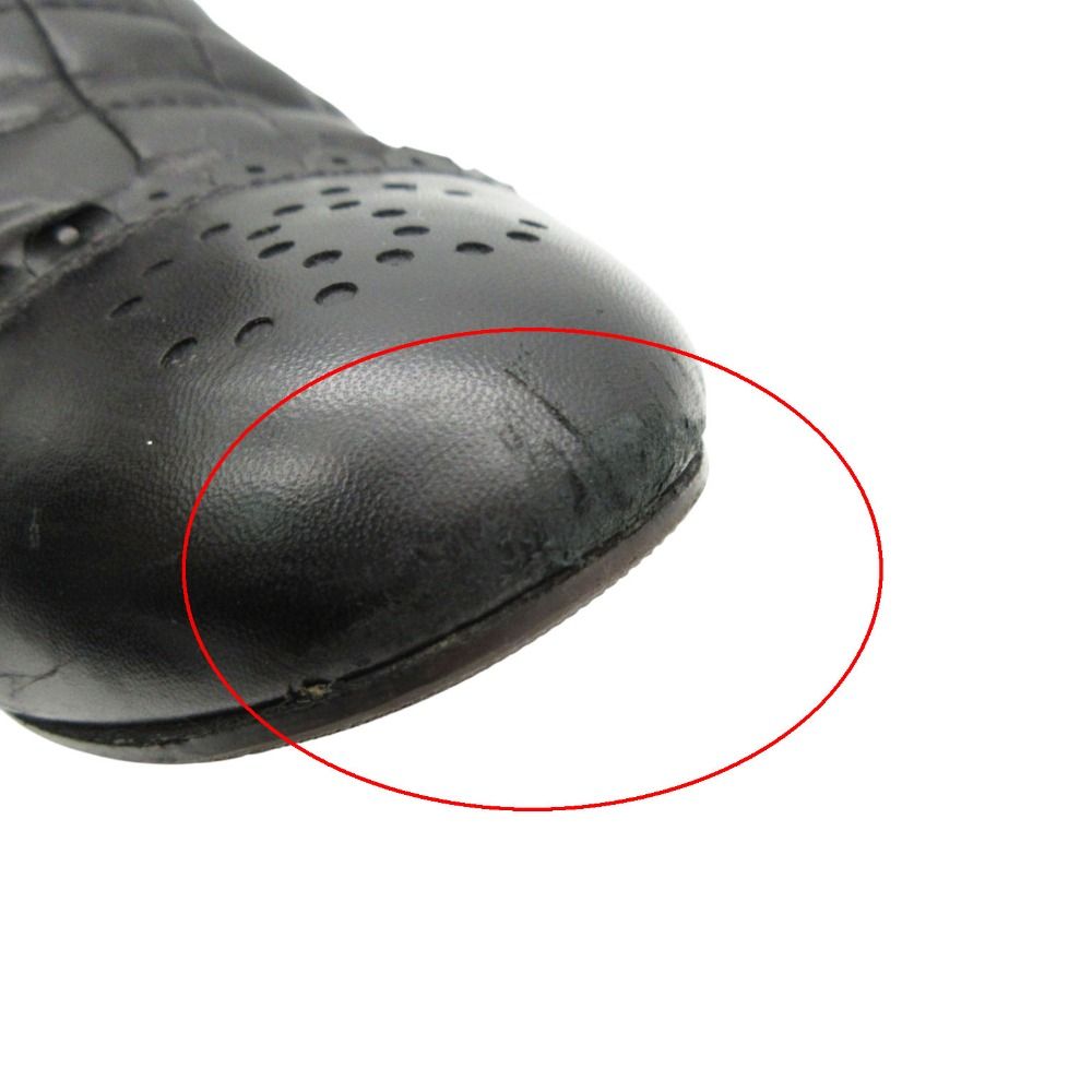 Chanel Boots CC Logo Quilted Leather Side Gore Shoes Black — view 8