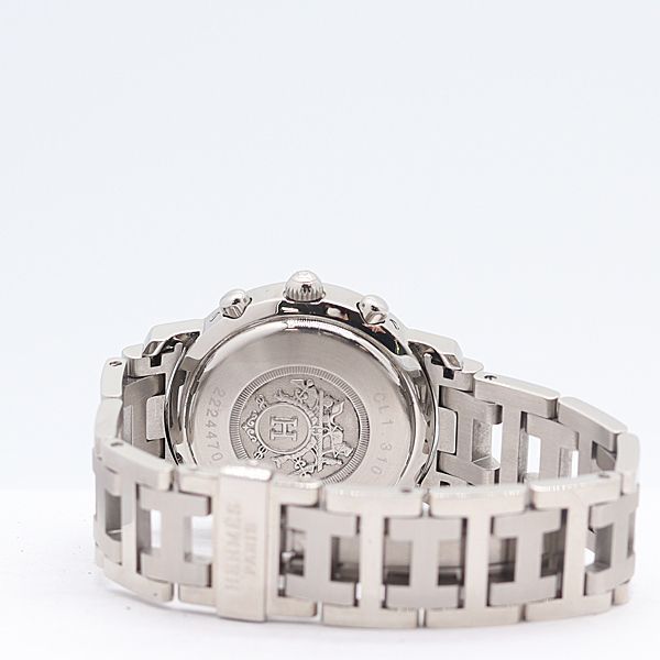 Hermes Clipper Chrono White Dial Date Watch — view 4