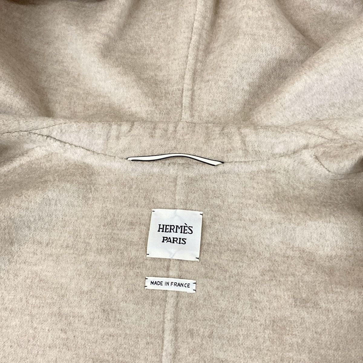 Hermes Coat S Beige Cashmere 34 — view 8