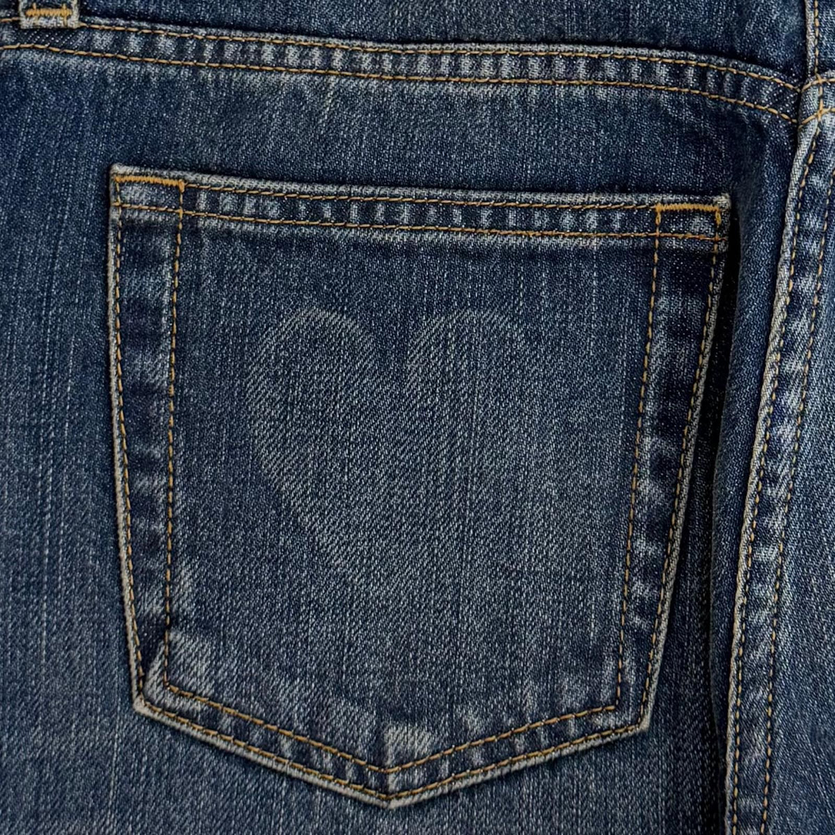 Prada Cotton 100% Leather Logo Patch Selvedge Pants Indigo 25 — view 8