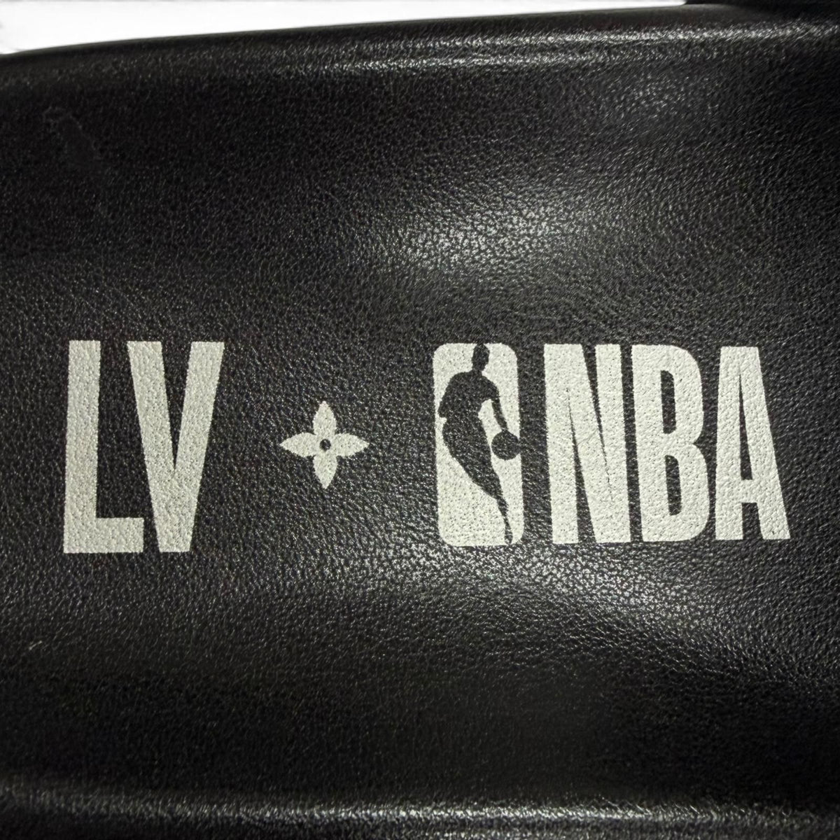Louis Vuitton NBA Leather Monogram Slide Sandals Black 7 — view 8