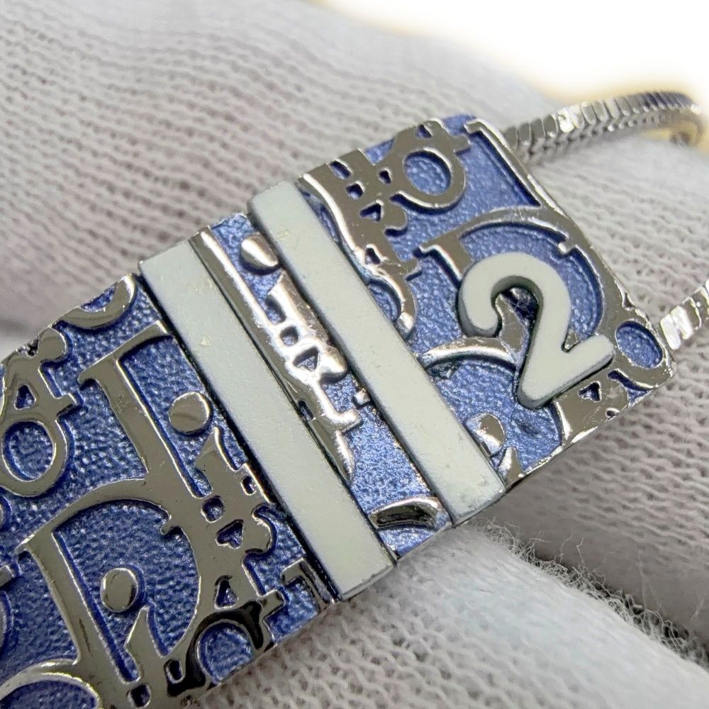 Dior Metal Trotter Plate Bracelet Silver Blue — view 8