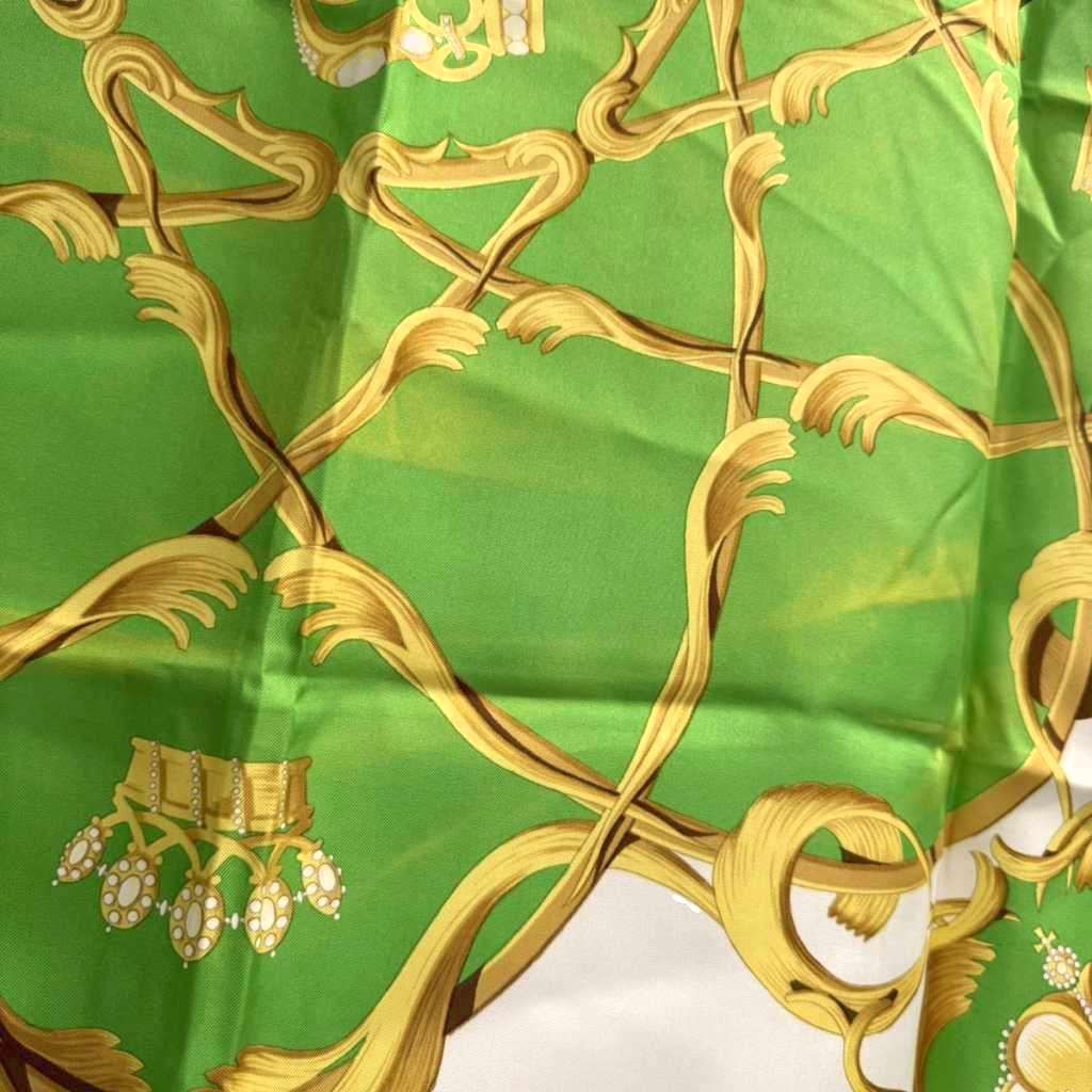 Hermes Carre 90 Scarf Crown Green — view 6