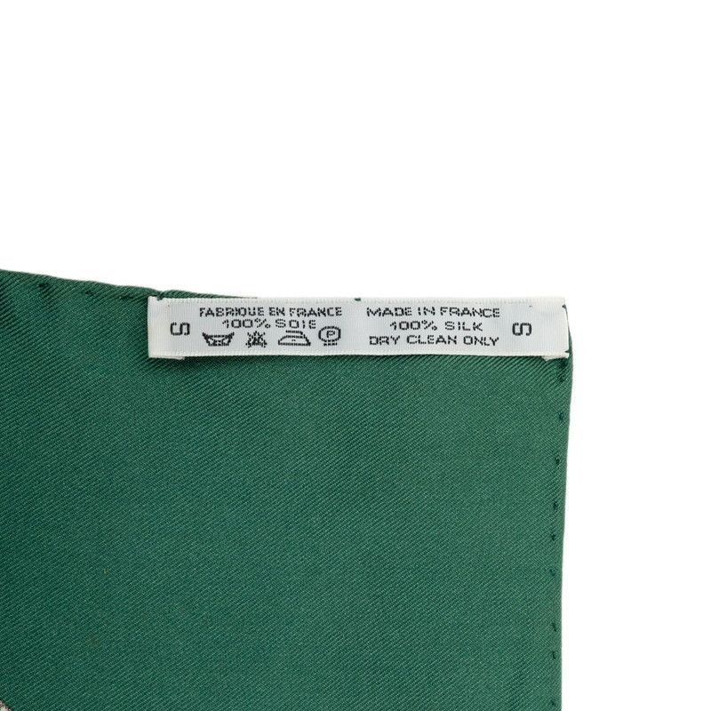 Hermes Carre 90 les Tambour Drum Scarf Large Green Multicolor Silk — view 8
