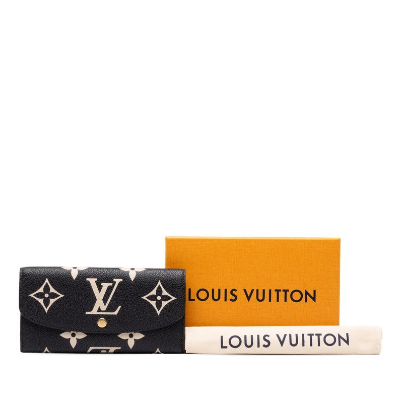 Louis Vuitton Monogram Empreinte Portefeuille Emily Wallet Black Leather — view 6