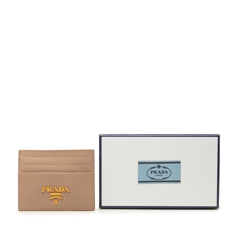 Prada Card Case Pink Beige Saffiano Leather — view 7