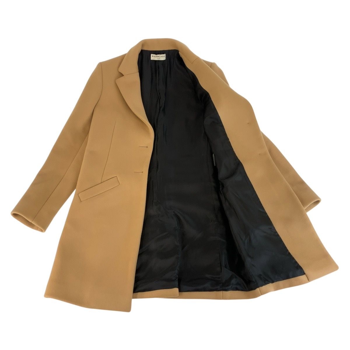 Balenciaga Beige Wool Acetate Rayon Coat Chesterfield — view 7
