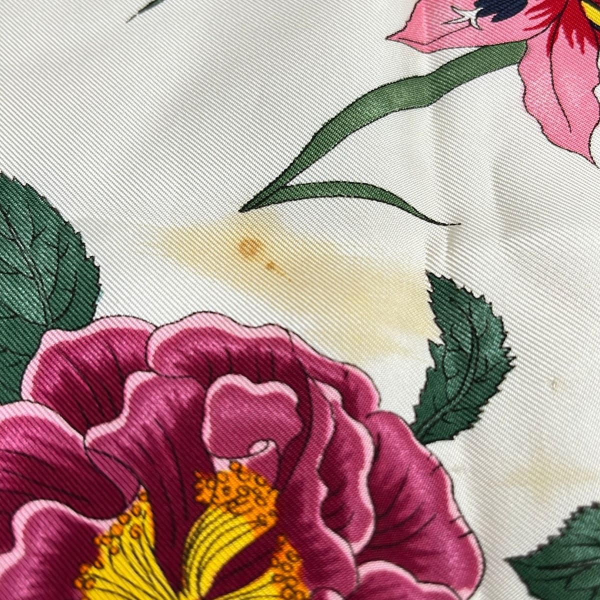 Gucci Scarf Light Blue Green Multi Floral Pattern — view 5