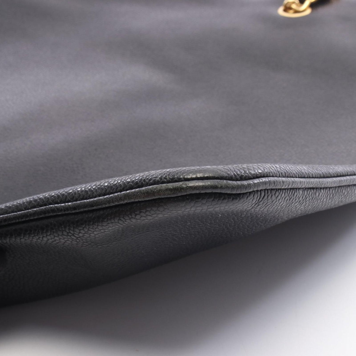 Chanel Tote Bag CC Logo Black Caviar Leather Chain — view 7