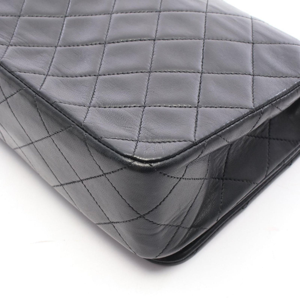 Chanel Shoulder Bag Full Flap Quilted Black Lambskin Chain — view 8