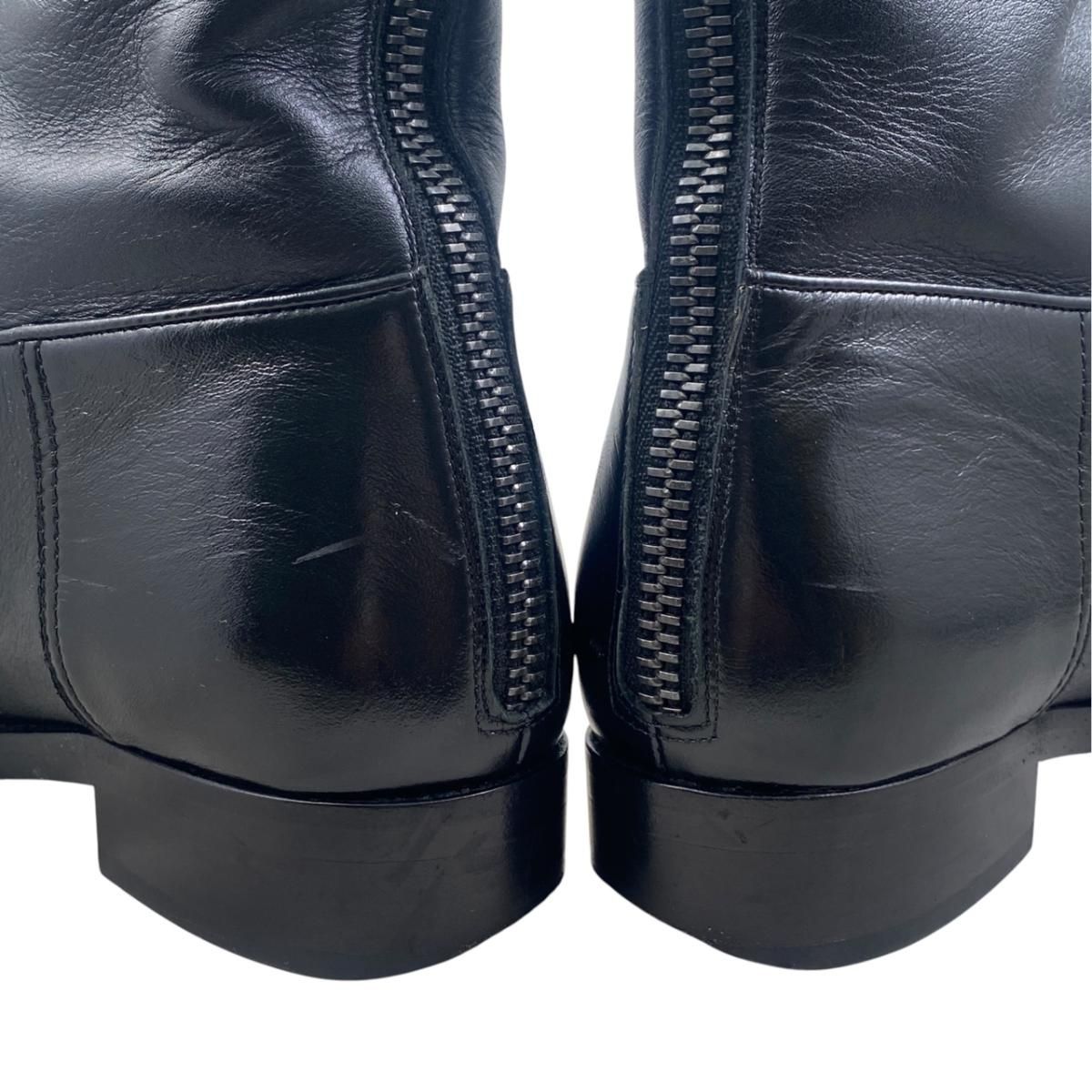 Chanel Long Boots Leather CC Logo Black — view 8