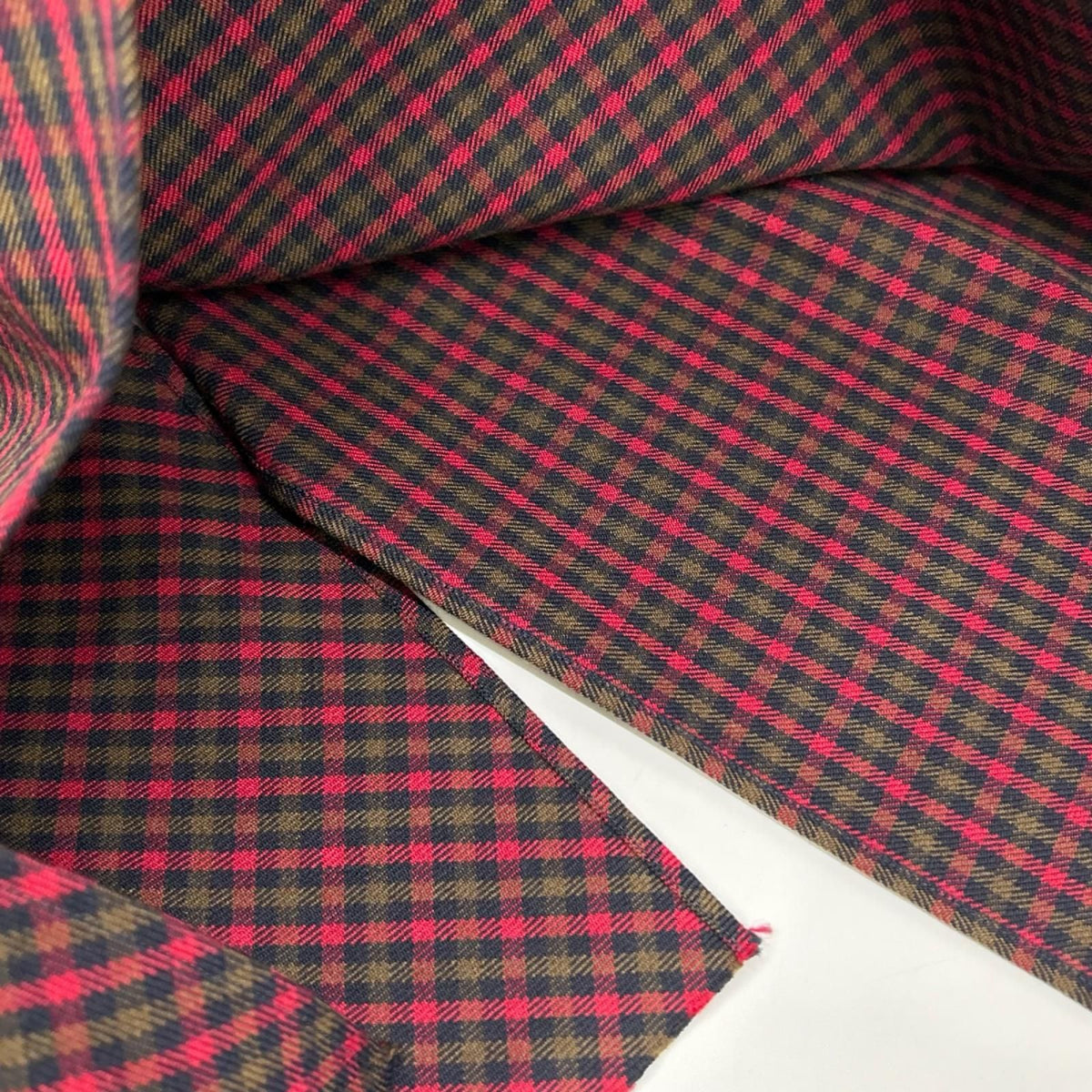 Balenciaga Red Wool Check Asymmetric Long Skirt 36 — view 8
