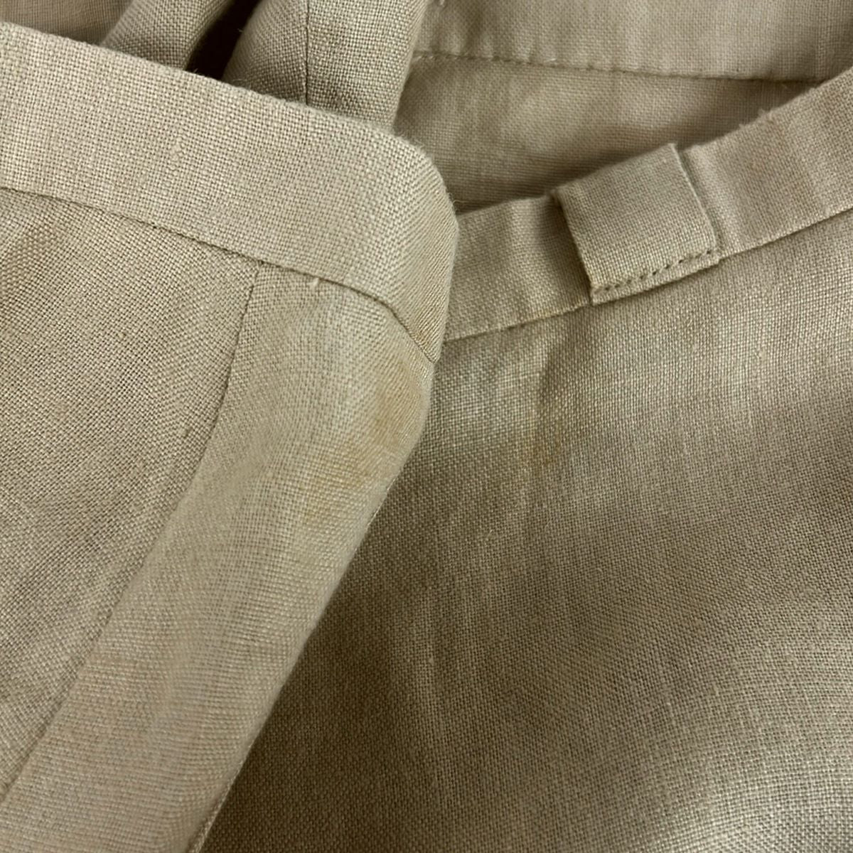 Chanel Skirt S Beige Wood Button Linen 36 — view 5
