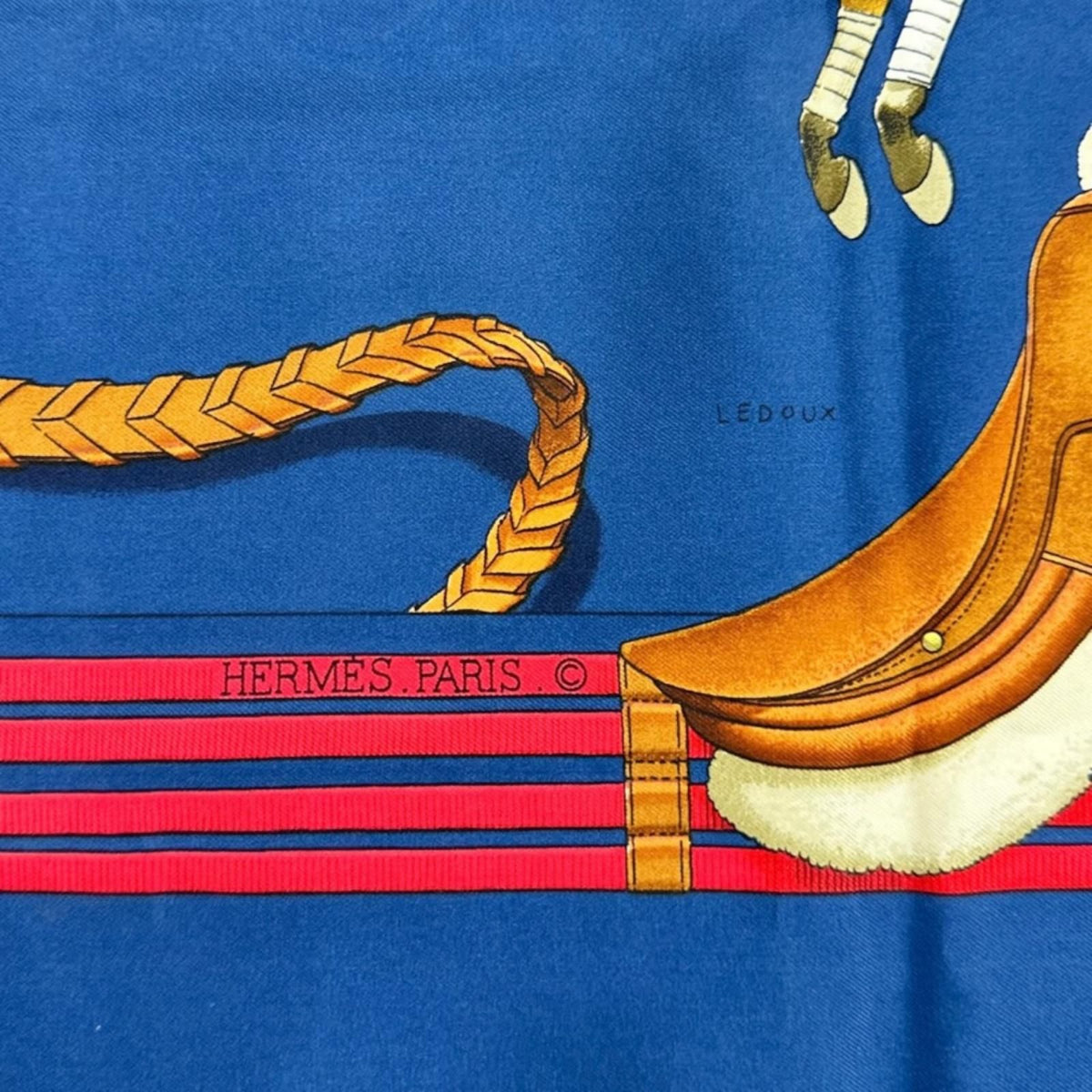 Hermes Carre 90 Jumping Scarf Silk Navy — view 8
