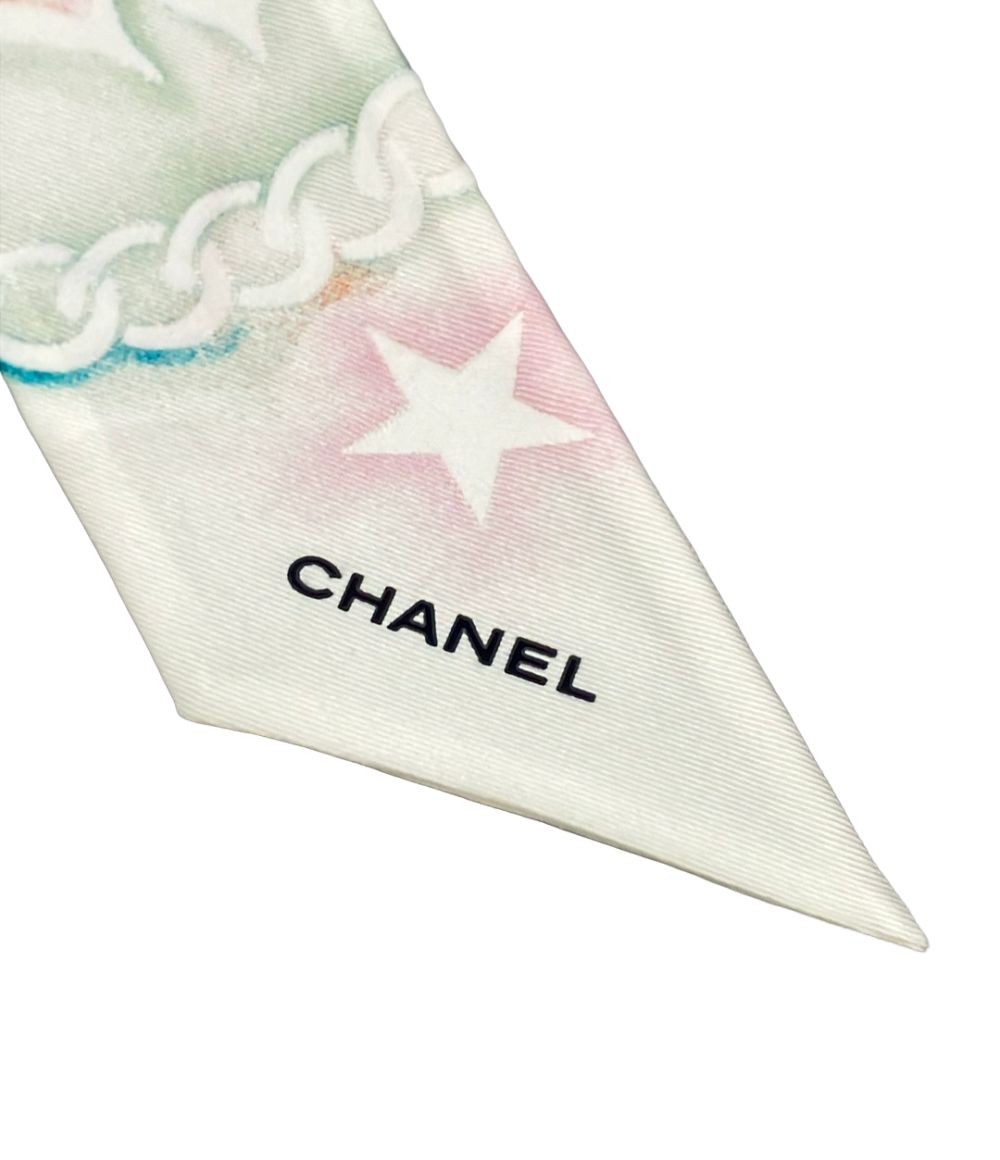 Chanel Scarf Silk White — view 6