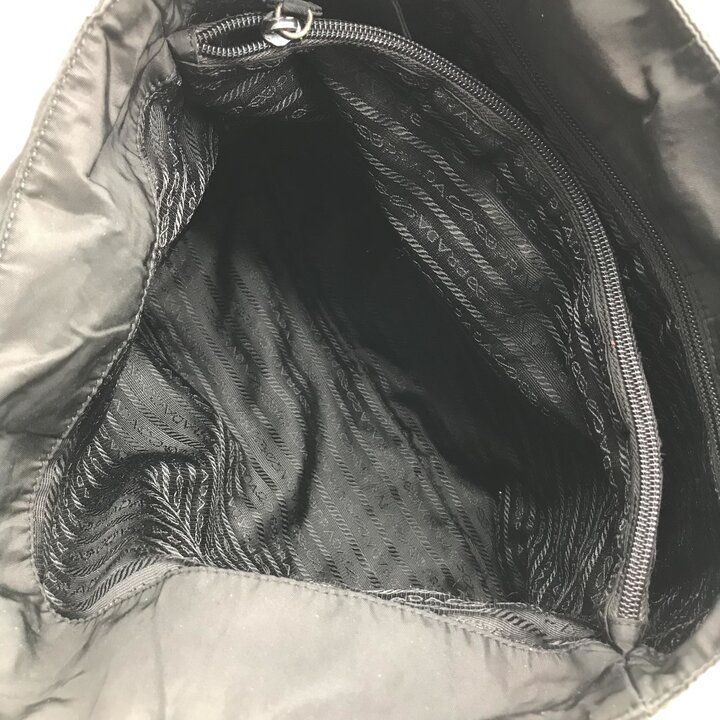 Prada Nylon Tessuto Tote Shoulder Bag Black — view 8