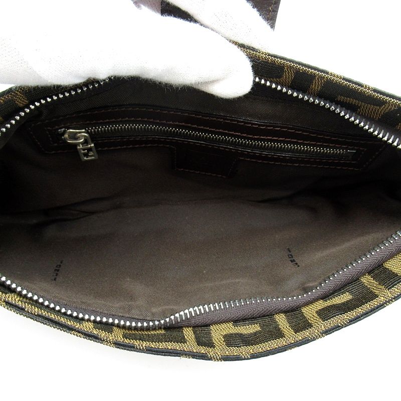 Fendi Zucca Waist Bag Canvas Leather Brown — view 7