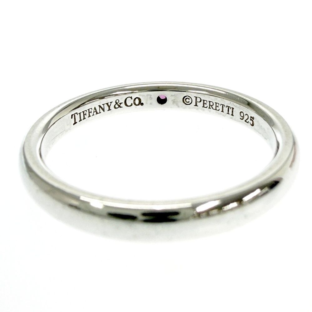 Tiffany & Co Silver Stacking Band Ring Pink — view 6