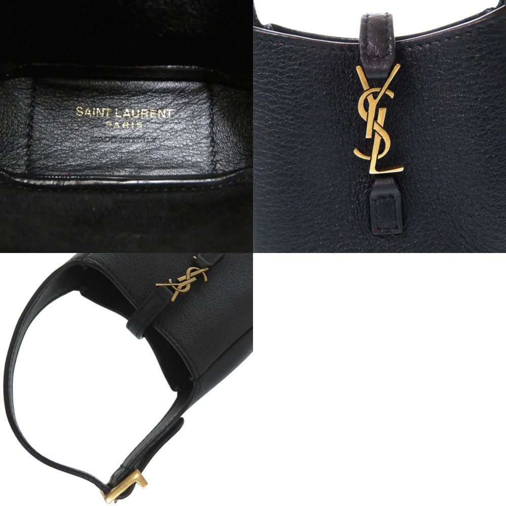 Saint Laurent Micro le Cassette Souple Metal Leather Black Handbag — view 6