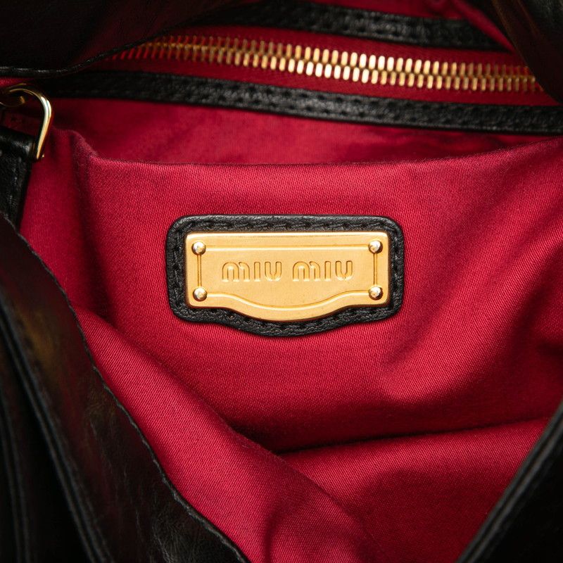 Miu Miu 2-Way Shoulder Bag Black Leather — view 5
