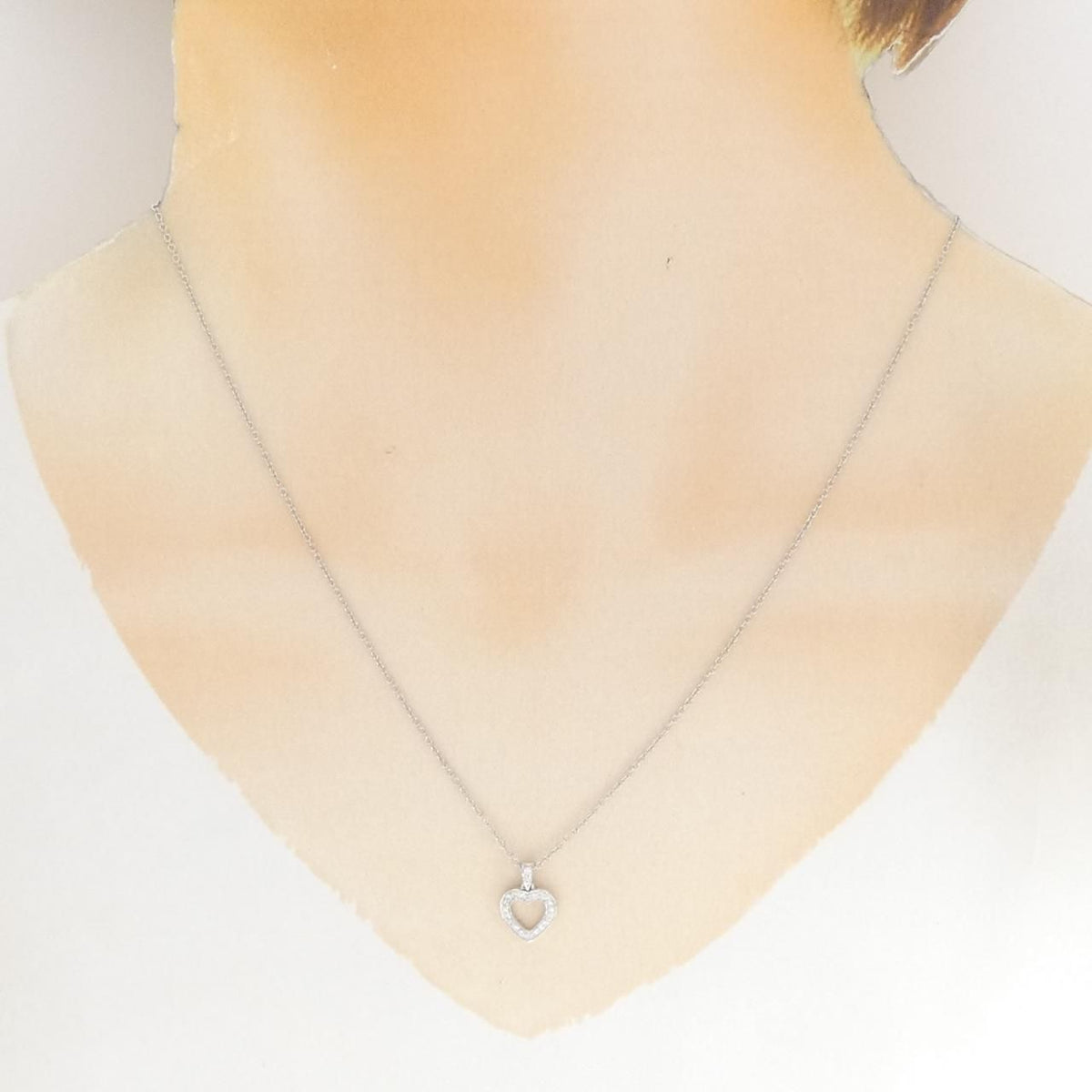 Tiffany & Co Out Line Heart Small Necklace — view 6