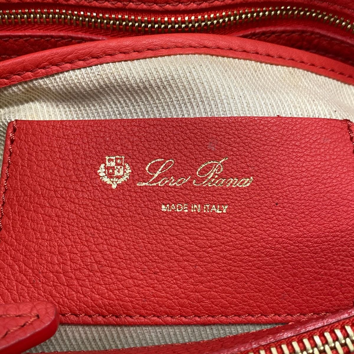 Loro Piana Handbag Bellevue Red Leather — view 8